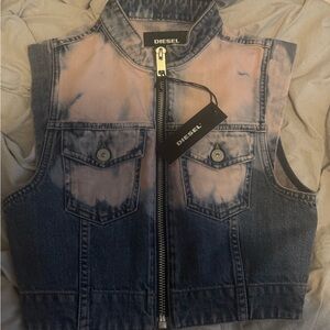 Diesel Pink and Blue Denim Jacket